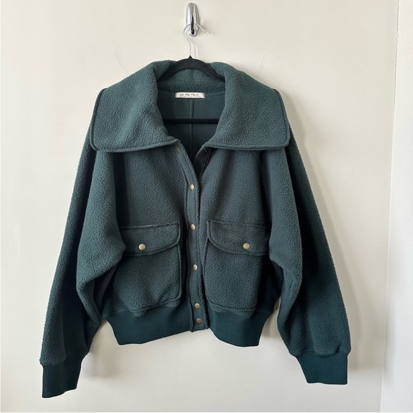 Free People- Shasta Cardigan Jacket In Deepest Spruce (Size:XL) - Picture 2 of 4